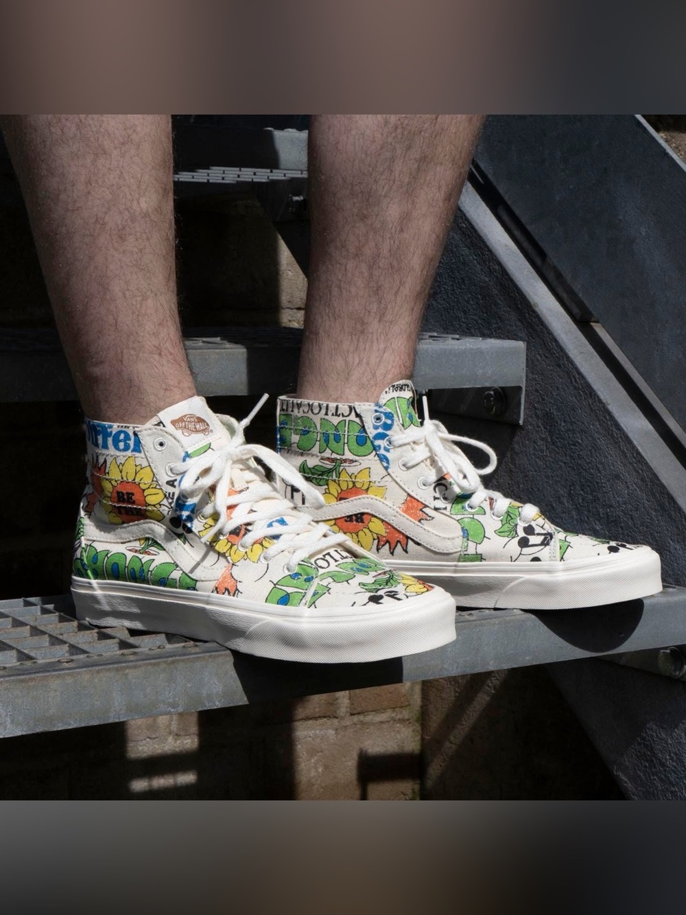Great condition Vans Sk8-Hi tapered positivity print unisex men 4.5 & women 6